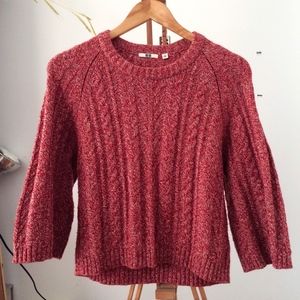 Uniqlo Red Kimono Quarter Sleeve Sweater